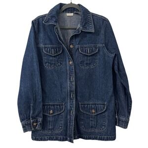 VTG GNW Barn Coat Womens‎ M Blue Jean Button Front Utility Workwear Chore Jacket